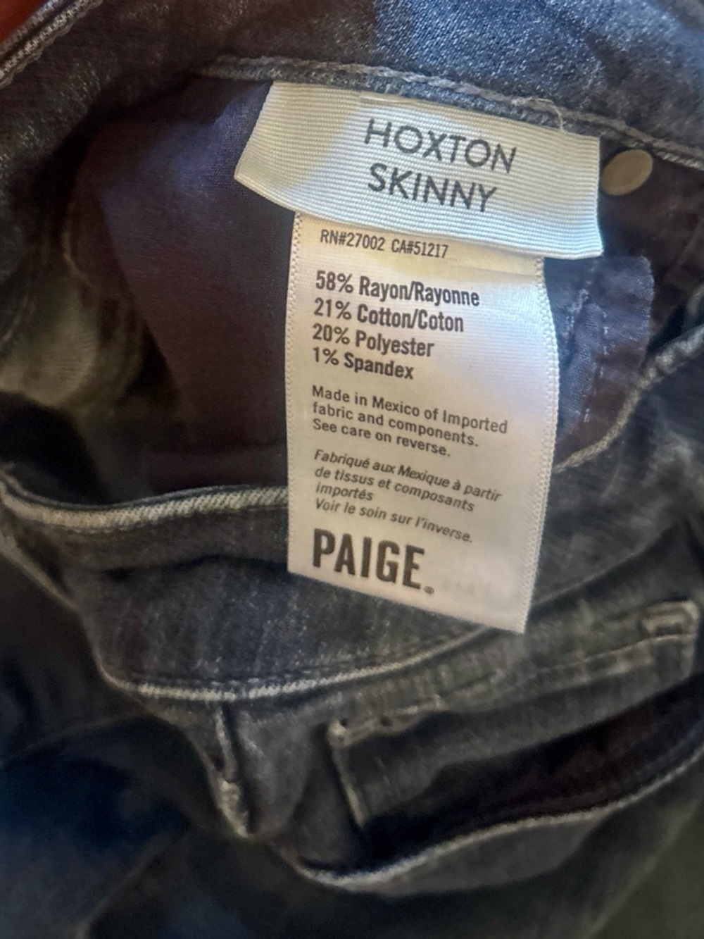 Paige Hoxton Skinny Jeans Size 27 High Rise Dark Wash Stretch Denim Women’s - Picture 3 of 4